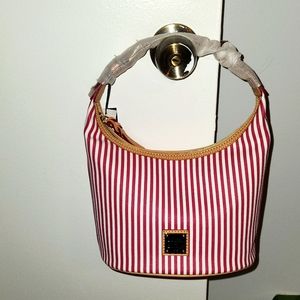 Dooney and Bourke Fuchsia Striped bucket purse
